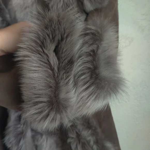 Toscana Sheepskin Shearling Coat Brown Suede Leather - Picture 8 of 9